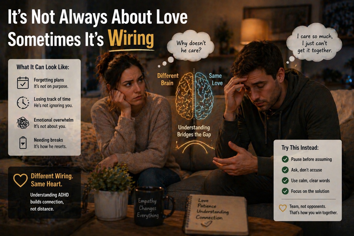 ADHD in Relationships: What Your Partner May Feel Differently (And Why It’s Not About Love)