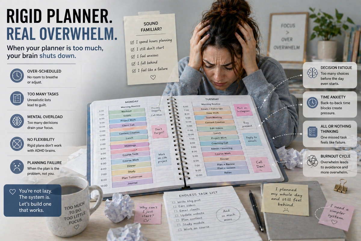 rigid planner causing ADHD overwhelm and planning failure