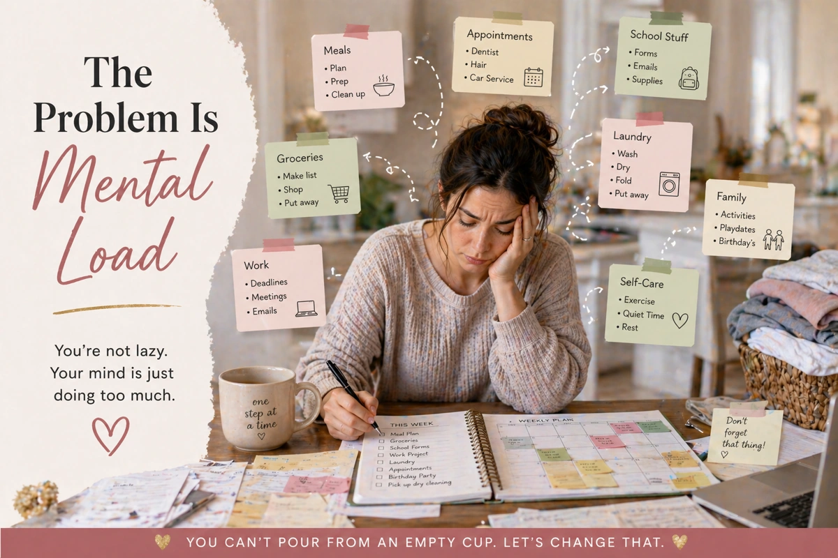 busy mom weekly planning system reducing mental load
