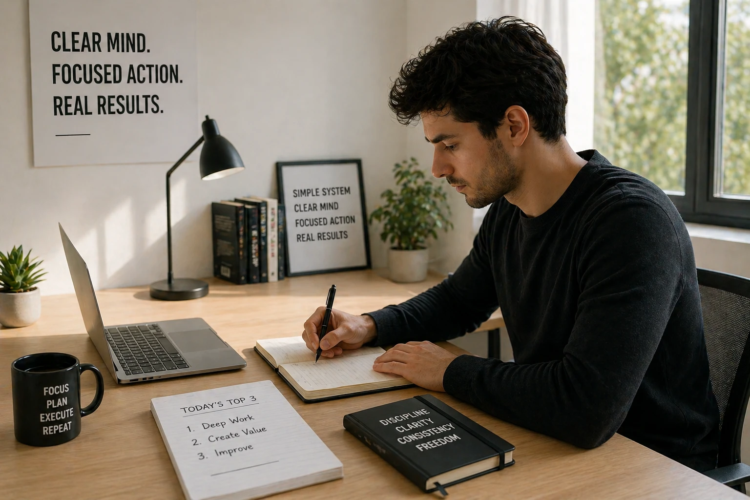 clear mind focused action without overthinking or distractions