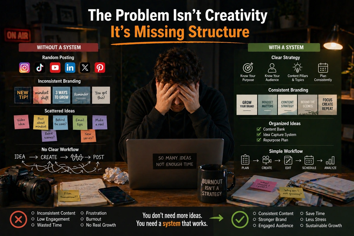 digital creator missing content system causing inconsistency and burnout