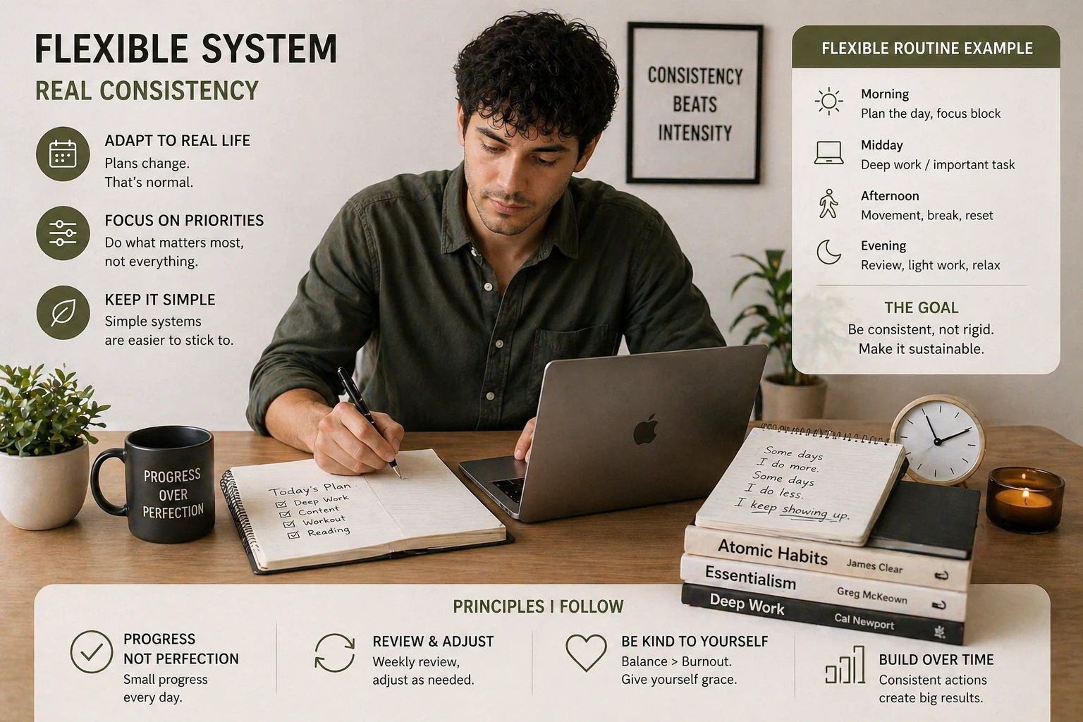 flexible productivity system that adapts to real life and maintains consistency