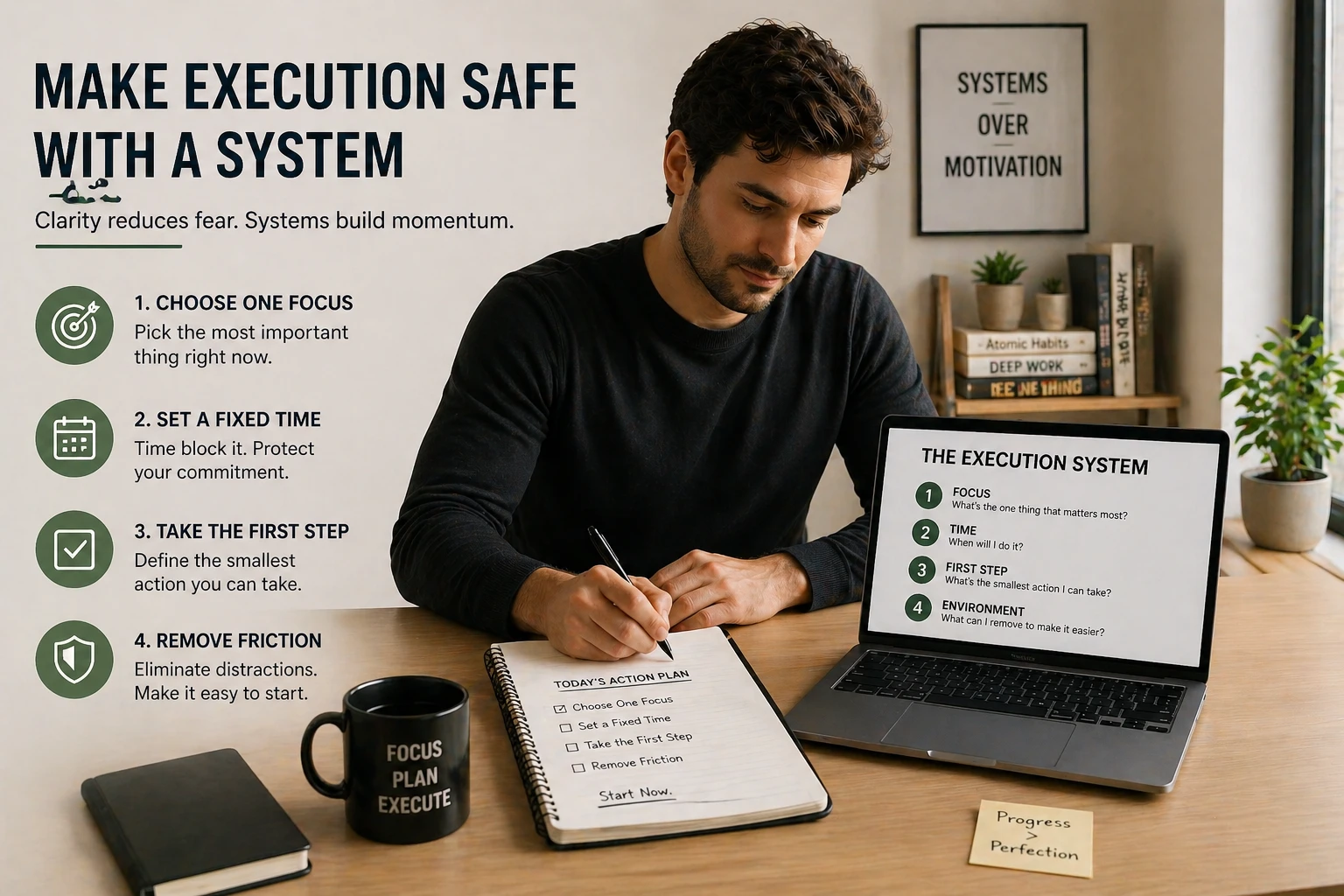structured system making execution feel safe and manageable