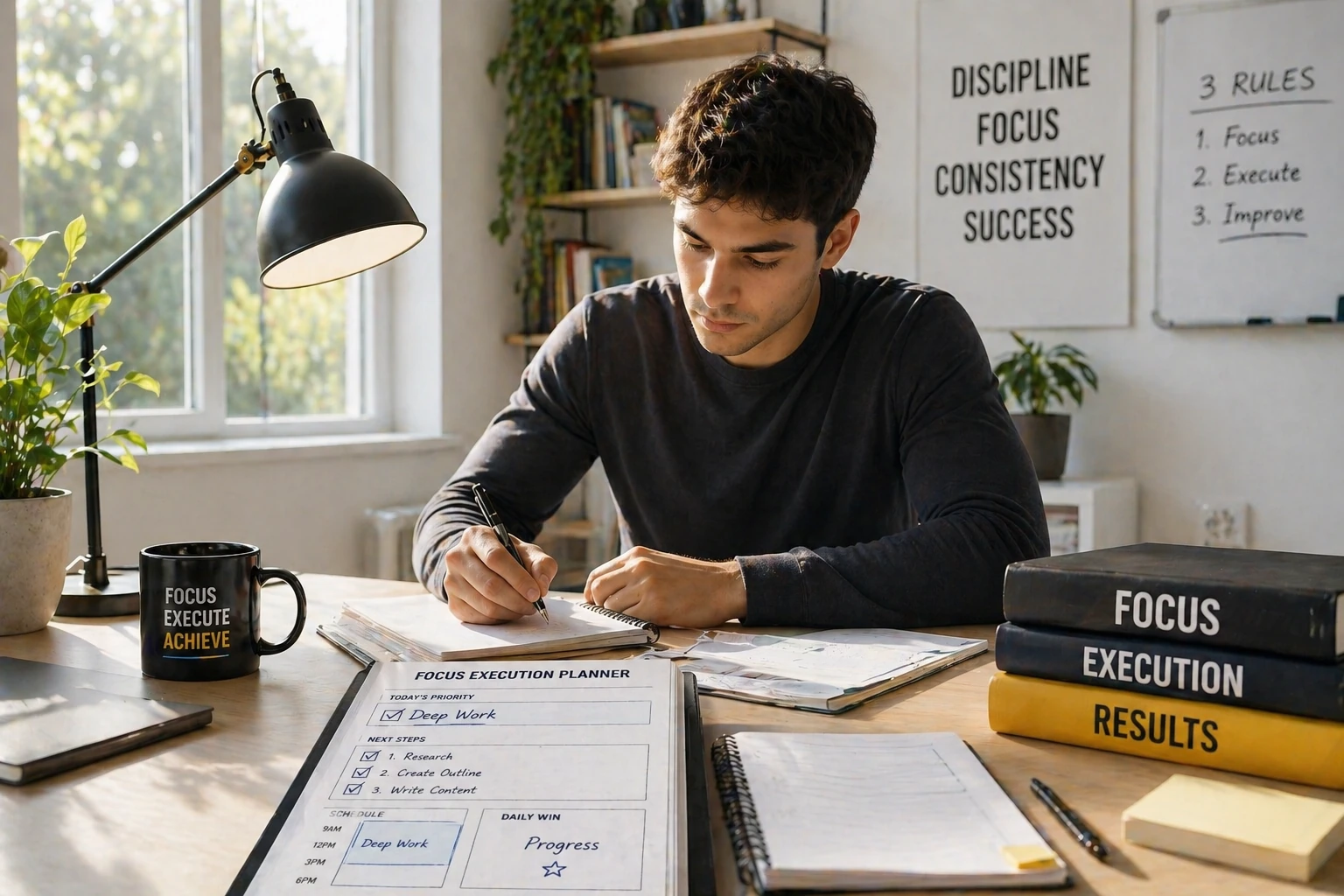 momentum after starting task leading to productivity and focus
