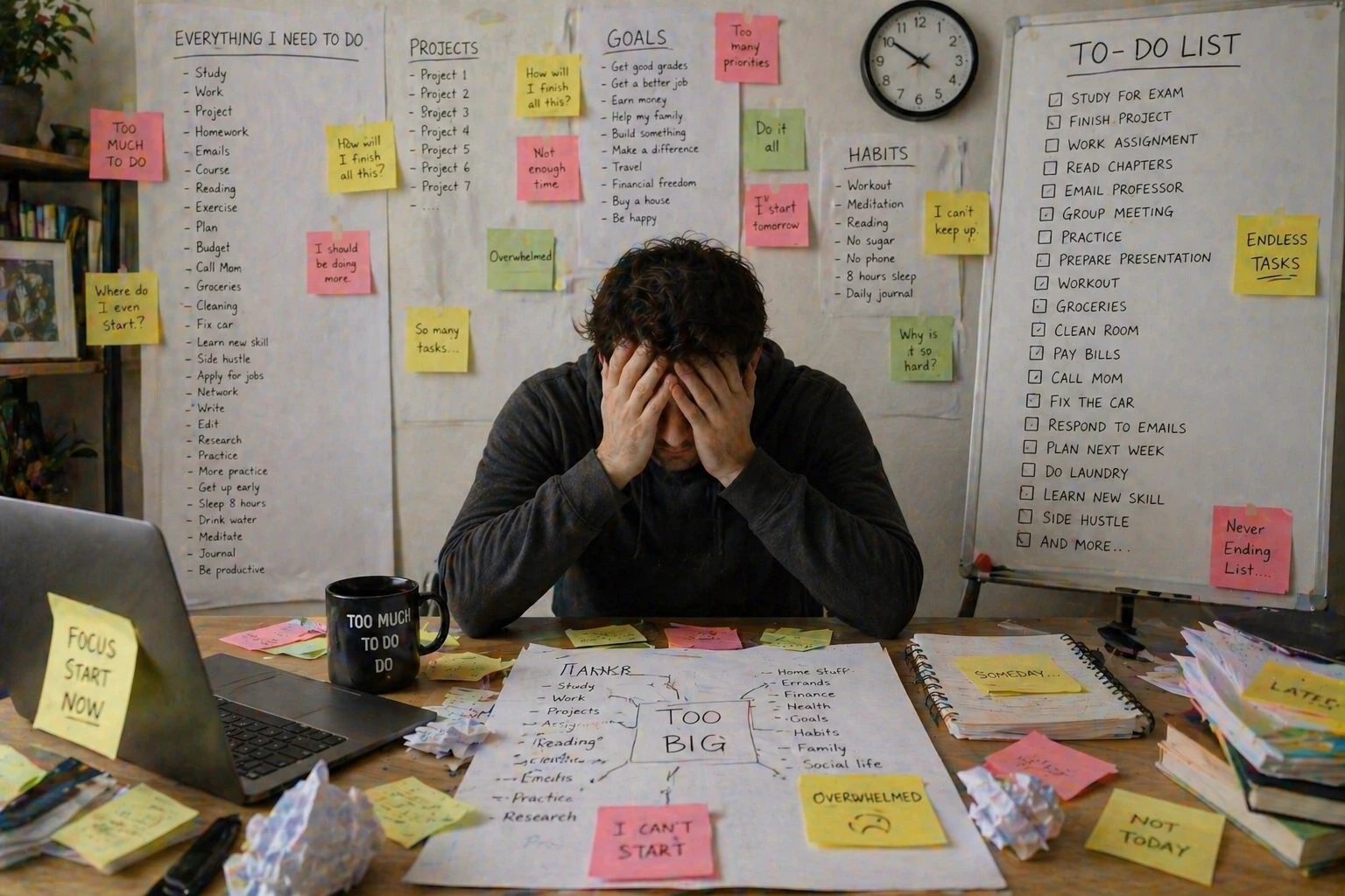 overwhelming tasks causing procrastination and stress