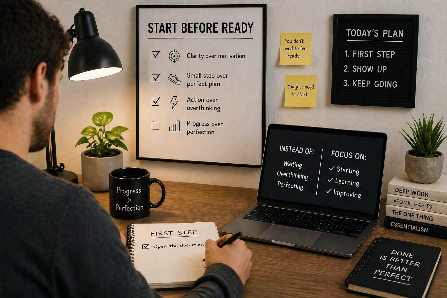 simple system for starting before feeling ready