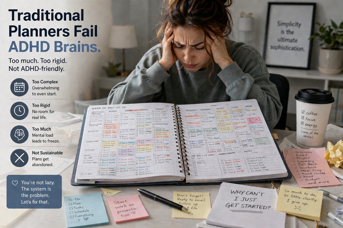 Why Traditional Planners Fail ADHD Brains — And What to Use Instead