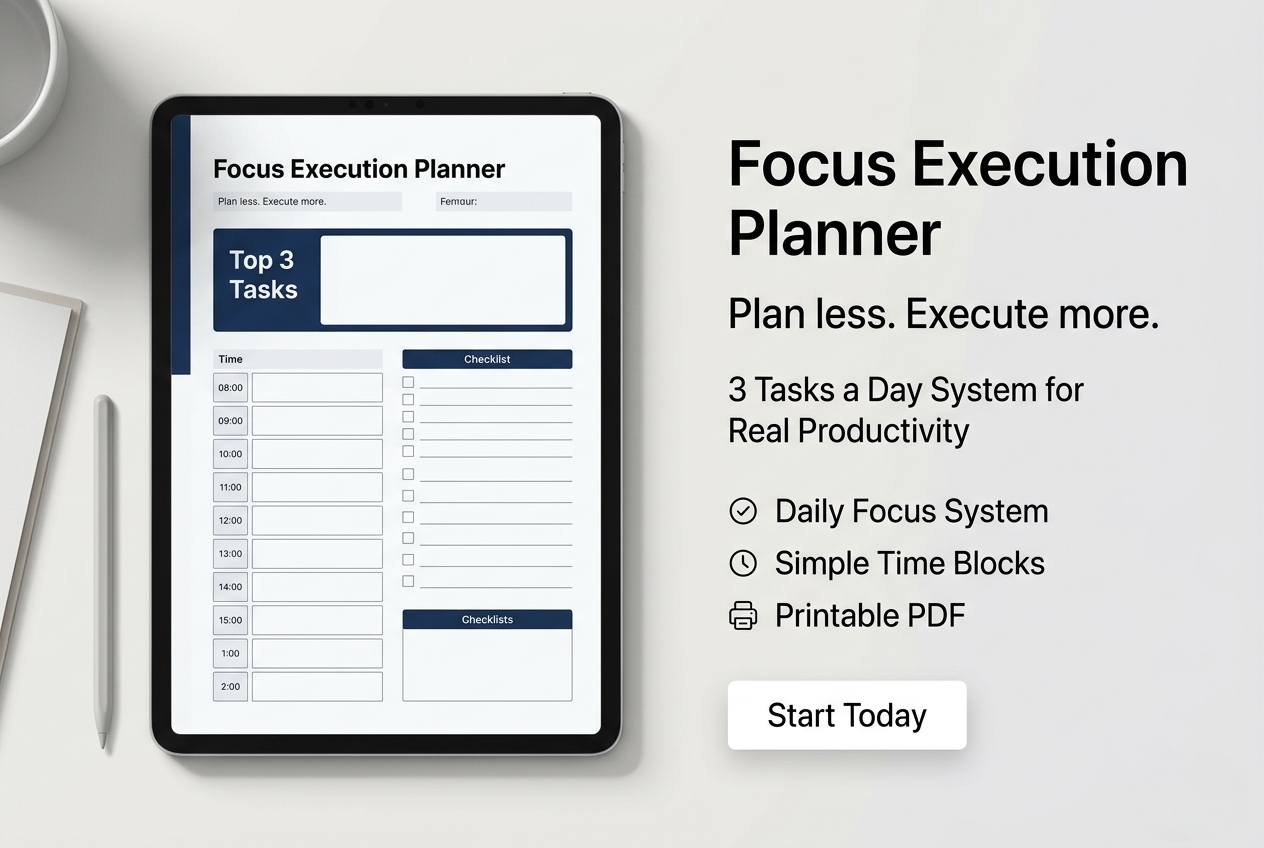 Focus Execution Planner™ — Stop Procrastinating System