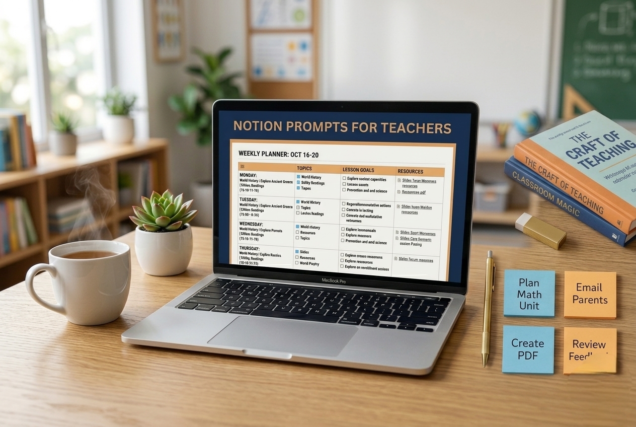 Notion Prompts for Teachers™ — 200 AI Prompts + 6 Templates